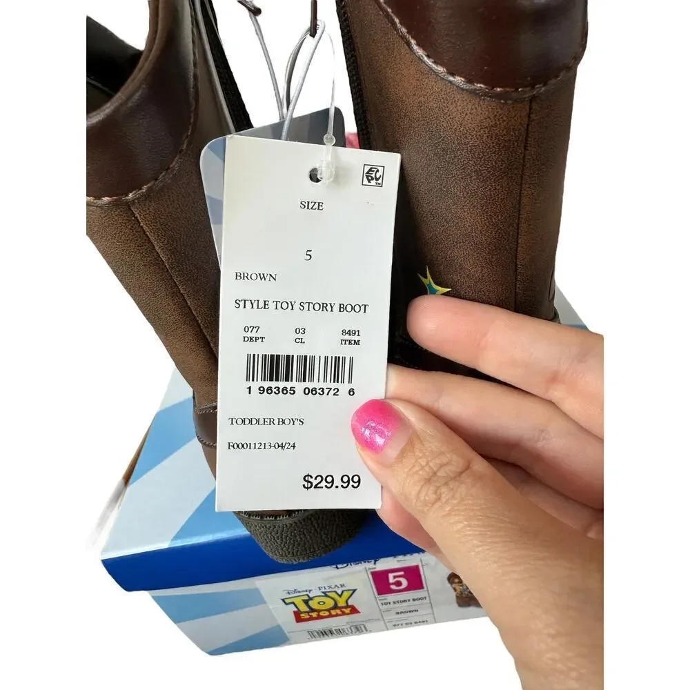 Disney Pixar Kids Brown Toy Story Kids Cowboy Western Boots Size 5